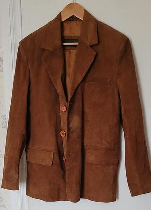Піджак чоловічий замшевий коричневого карамельного кольору proudfoot америка 48 розмір