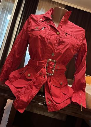 Куртка ветровка красная карманы пояс