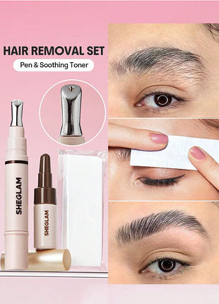 Набор для удаления волос sheglam ez control hair removal pen &amp; soothing toner (5949)