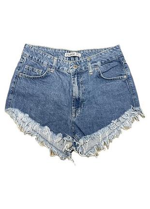 Джинсові шорти сині з рваним краєм