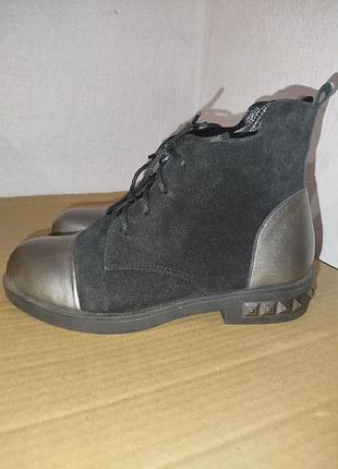 Ботинки замша кожа демисезонные