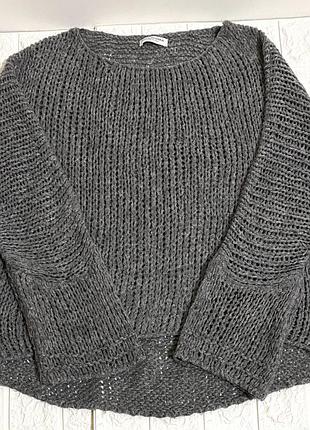 M-l оверсайз асиметричний вільний светр сірий жіночий 9