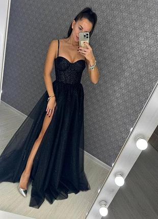 Вечернее черное платье. размер с-м. одета всего 1 раз