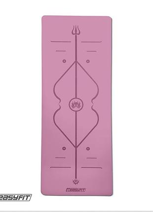 Килимок для йоги професійний easyfit pro каучук 5 мм рожевий
