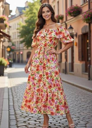 Віскозний сарафан f&f сукня у квітковий принт