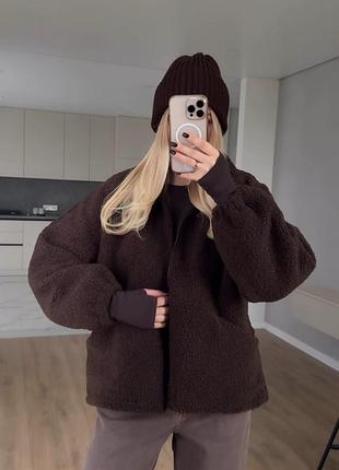 Кофта тедді шоколадного кольору, розмір універсальний