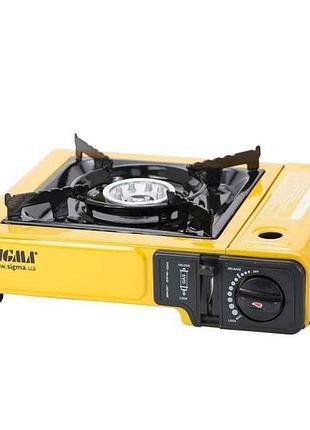 Плита газова одноконфорна з пєзопідпалом та адаптером у валізі 2903431 тм sigma