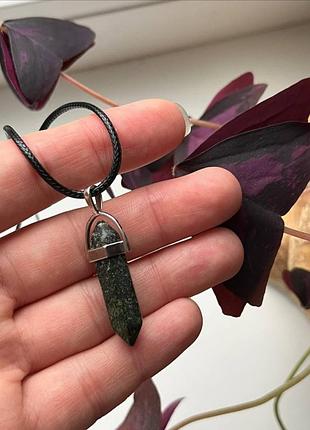 Кулон змеевик на цепочке подвеска