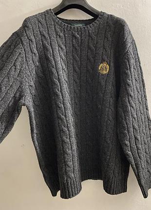 Ralph lauren ✨🩶 светр косички вовна л