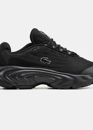 Мужские кроссовки черные lacoste spinor black, кроссовки мужские черные