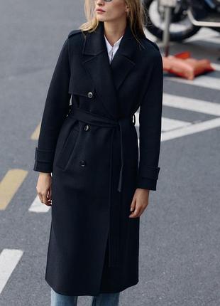 Пальто из шерсти от zara