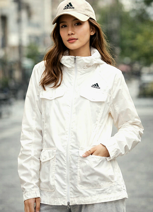 Спортивная курточка adidas ветровка женская айвори
