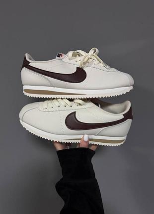 Кроссовки женские nike cortez beige brown