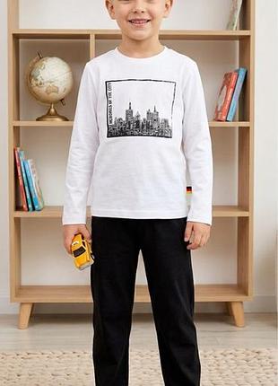 ⭐️ pepperts нова якісна хб дитяча піжама 122-128 6-7-8 чорно-білий домашній натуральний костюм для хлопчика місто