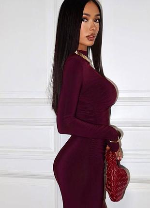 Силуэтное платье длинное 6