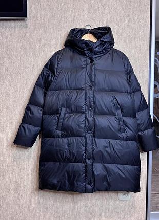 Стильний обʼємний пуховик, пухова подовжена куртка , пух, перо