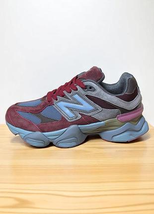 Кроссовки new balance 9060 burgundy, кроссовки 9060 бордовые (0208)