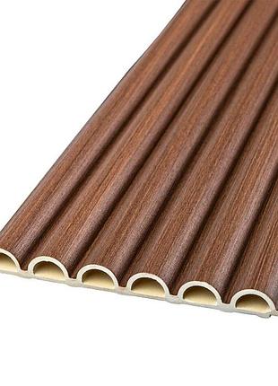 Рейка декоративна wpc кругла стінова 3000х152х15мм каштан sw-00001872