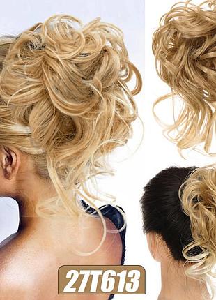 Гумка-шиньйон для волосся колір золотистий блонд об'ємний пучок