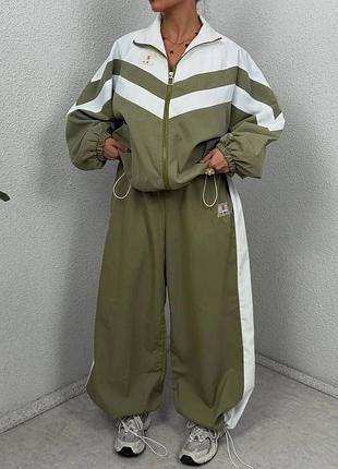 Жіночий спортивний повсякденний плащовий костюм двійка штани та кофта