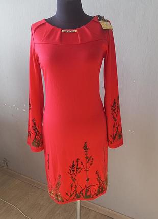 Трикотажне плаття з оксамитовим малюнком