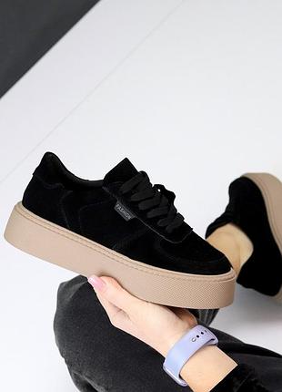 Кросівки беж натуральна замша