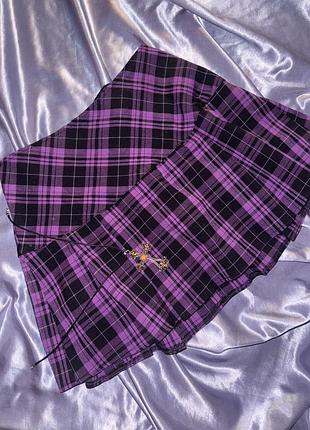 Нереальна панк grunge міні-спідниця від готичного бренду hell bunny