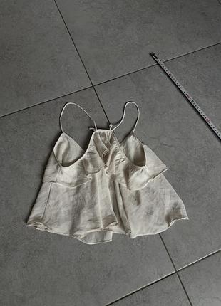 Стильная короткая шелковая майка топ h&m размер s шелк 100%