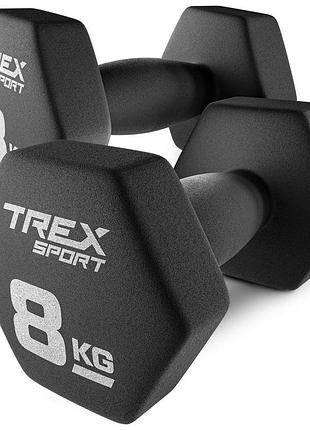 Гантелі для фітнесу неопренові trex sport tx-080vd 2x8кг