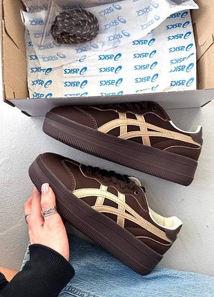 Женские кроссовки asics onitsuka tiger token platform brown