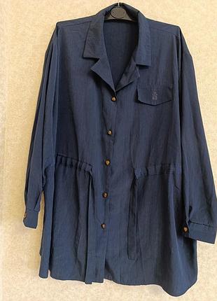 Рубашка подовжена синя 52 жіноча