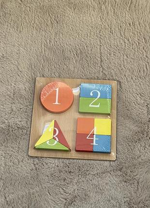 Рамка вкладиш пазл логіка сортер ціле і частина нова геометричні фігури дерев'яна