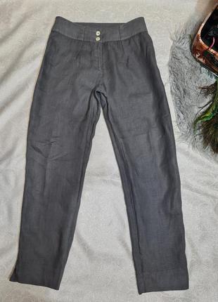 🌟🌟🌟 женские льняные брюки высокая посадка rosso354 фото