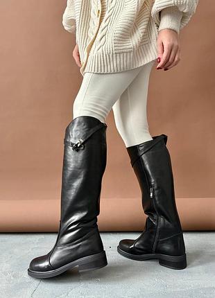 Чоботи демі  з натуральної шкіри  на флісі