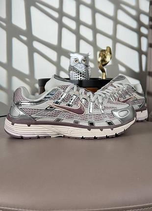 Женские кроссовки nike p-6000 w silver maroon