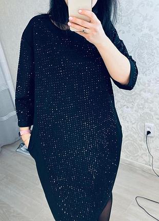 Бомбовое платье плотный трикотаж камни стекло турция люкс качество