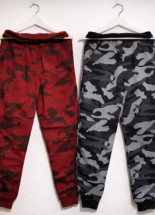 Спортивные штаны с камуфляжным принтом (черный xl, бордовый xxl)