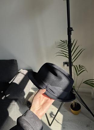 Капелюх синій ретро вінтаж канотьє