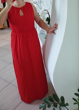 Красное макси платье mango
