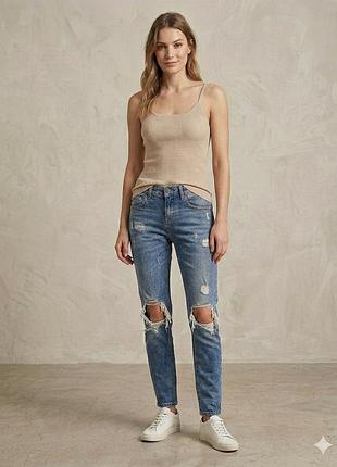 Сині джинси рвані скінні з ефектом потертості від ltb