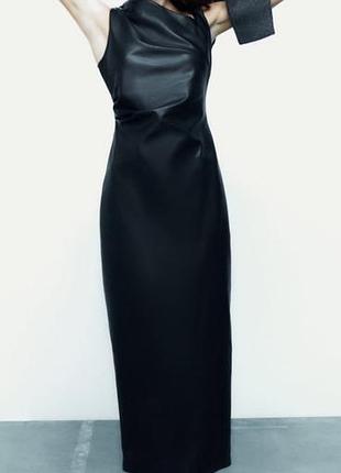 Сухня zara, сукня шкіряна