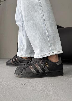 Женские кроссовки adidas superstar x dime black