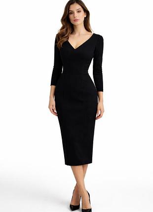 Чорна силуетна сукня по фігурі zara