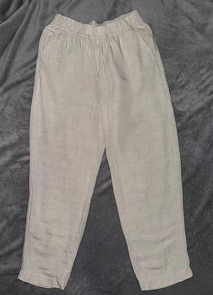 Женские льняные укороченные брюки