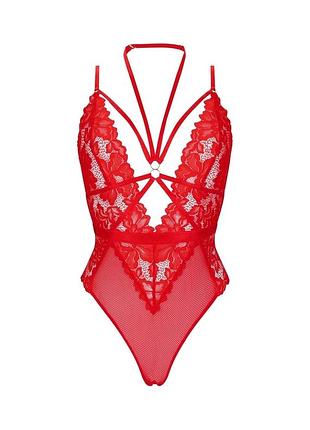 Боді мереживний червоний