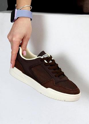 Кеды "rossti", шоколад, натуральная замша/кожа /текстильная сетка