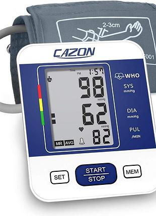 Тонометр cazon (s05-0751) автоматичний, на плече, велика манжета 22-40см, lcd-дисплей (синій)