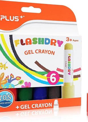 Краски-карандаши для малышей yplus (paint sticks) 6 цветов, быстросохнущие, смываемые