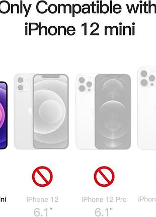 Магнітний чохол jetech для iphone 12 mini (5.4"), magsafe, напівпрозорий матовий, синій 2