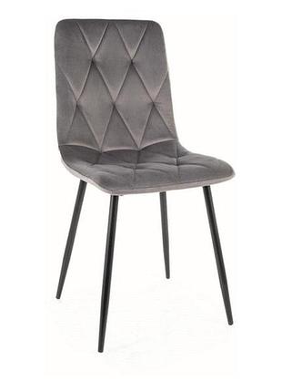 Стул tom velvet черный каркас/серый bl.14